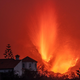 Lava flows from the Cumbre Vieja Volcano on October 9, 2021 in La Palma, Spain.